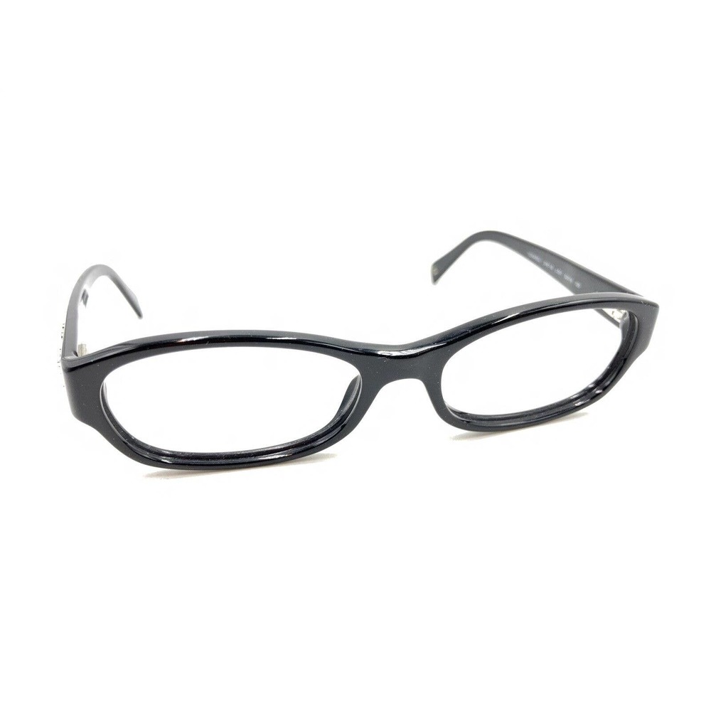 Chanel 3161-B 501 Black Crystals Oval Eyeglasses Frames 52-16 135 Italy Designer